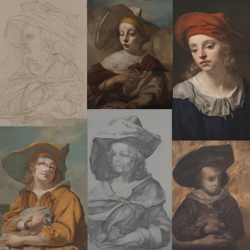 Ομορφιά της μινιμαλιστικής τέχνης σε πορτρέτα και σκίτσα.